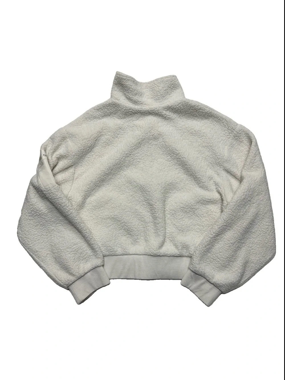 Alo Yoga Solstice Women's White Half Zip Micro Sherpa Sweater Size XL Chest 44”